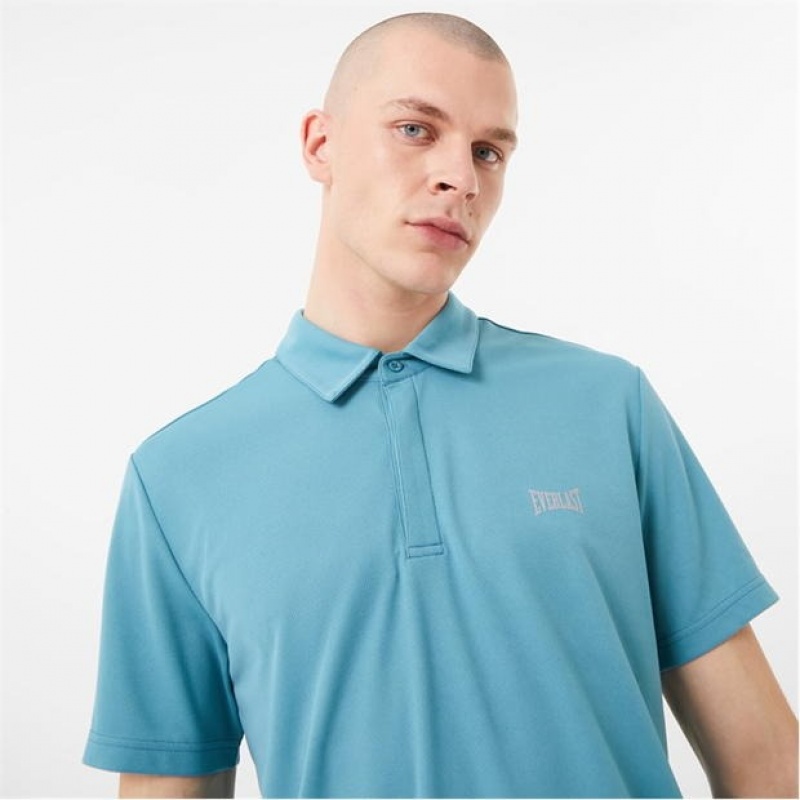 Blue Everlast Logo Men's Polo | 04618NCHW