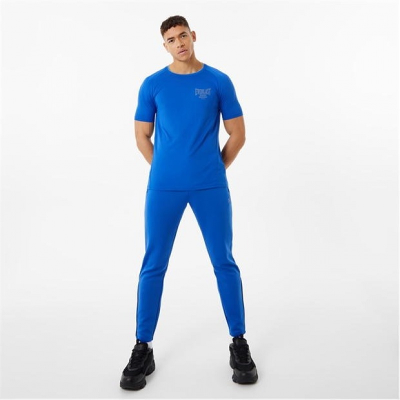 Blue Everlast Longline Training Men's T-Shirt | 62401TFXM