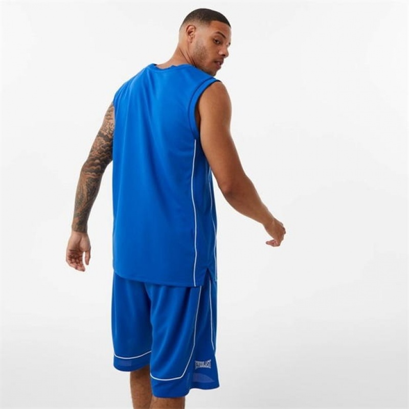 Blue Everlast Men's Baketball Jersey | 58943ZIQY