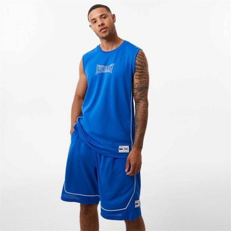 Blue Everlast Men\'s Baketball Jersey | 58943ZIQY