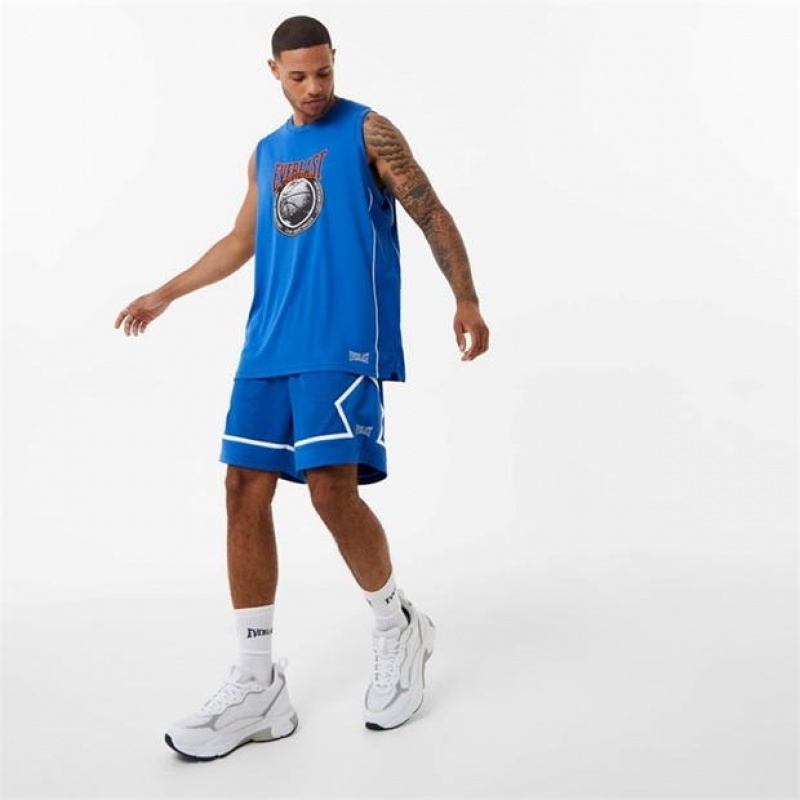 Blue Everlast Panel Men's Baketball Jersey | 24936FLVU