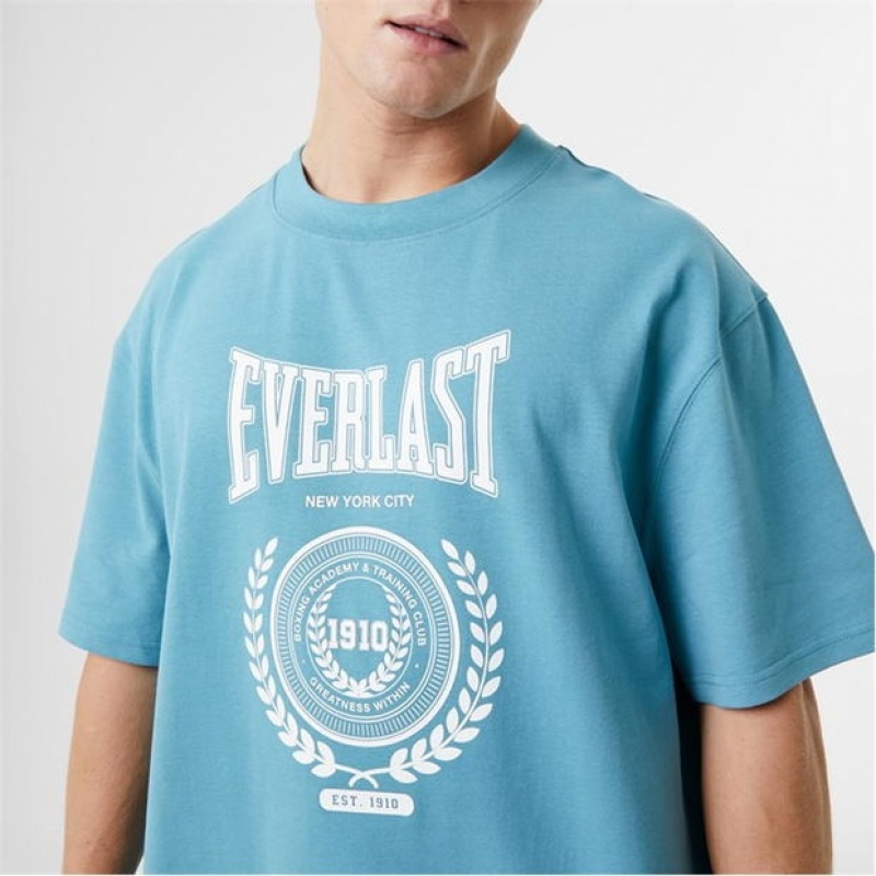 Blue Everlast Protex Laurel Men's T-Shirt | 73105PHKI