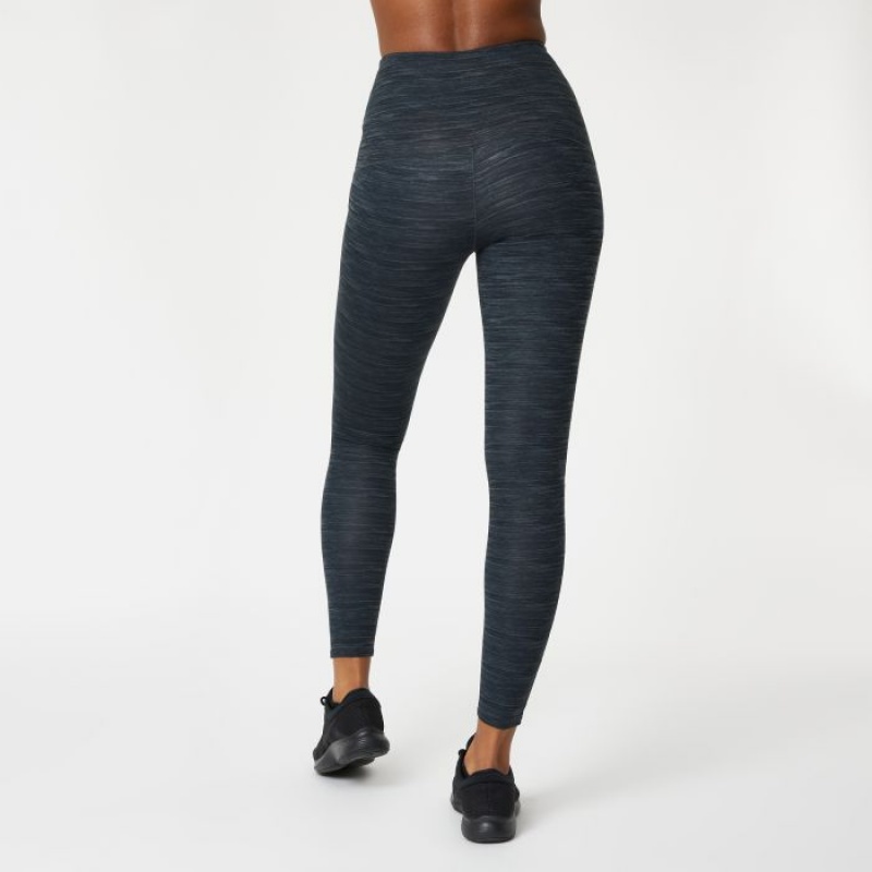 Blue Everlast Ribbed Seamless Women's Legging | 81437ETCD