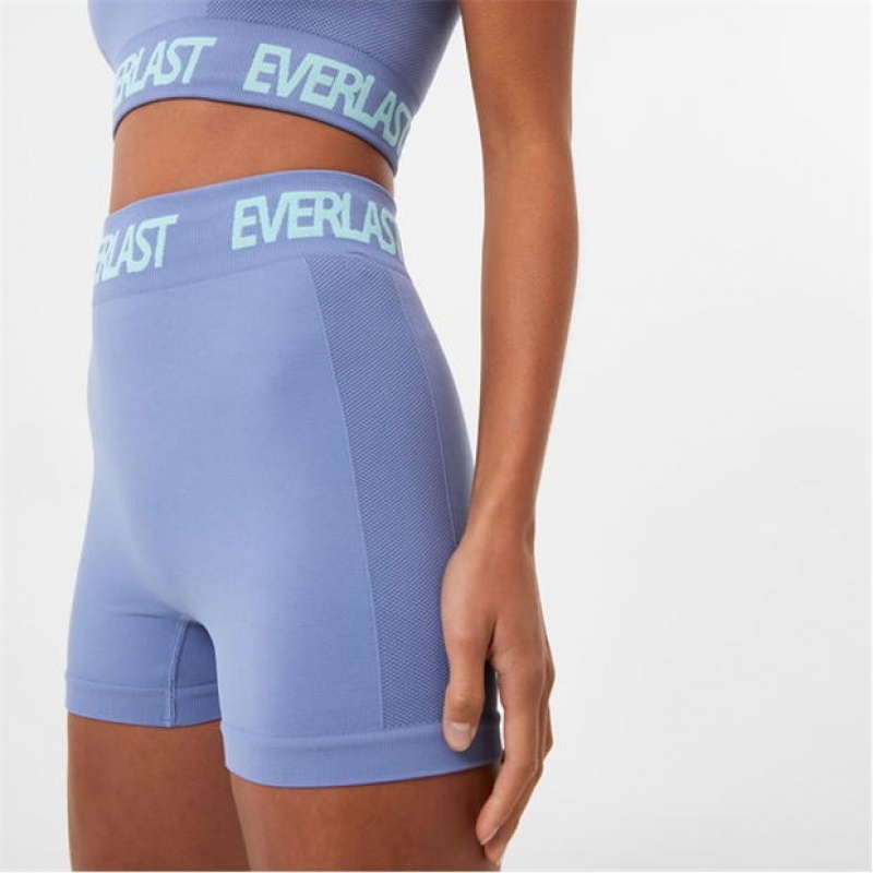 Blue Everlast Seamless 3 Inch Women's Shorts | 12693BGTV