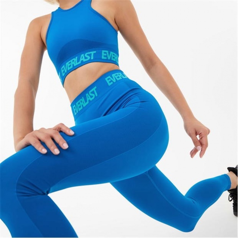 Blue Everlast Seamless Highwaisted Women's Legging | 34827OFQG