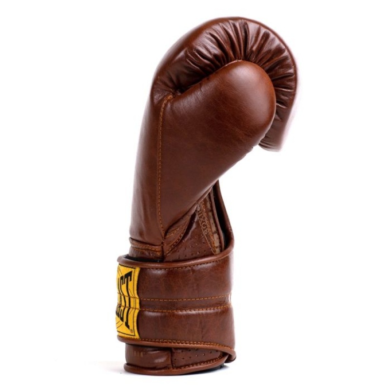 Brown Everlast 1910 Pro Sparring Hook & Loop Unisex Boxing Gloves | 04912NEGY