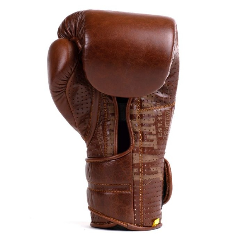 Brown Everlast 1910 Pro Sparring Hook & Loop Unisex Boxing Gloves | 04912NEGY