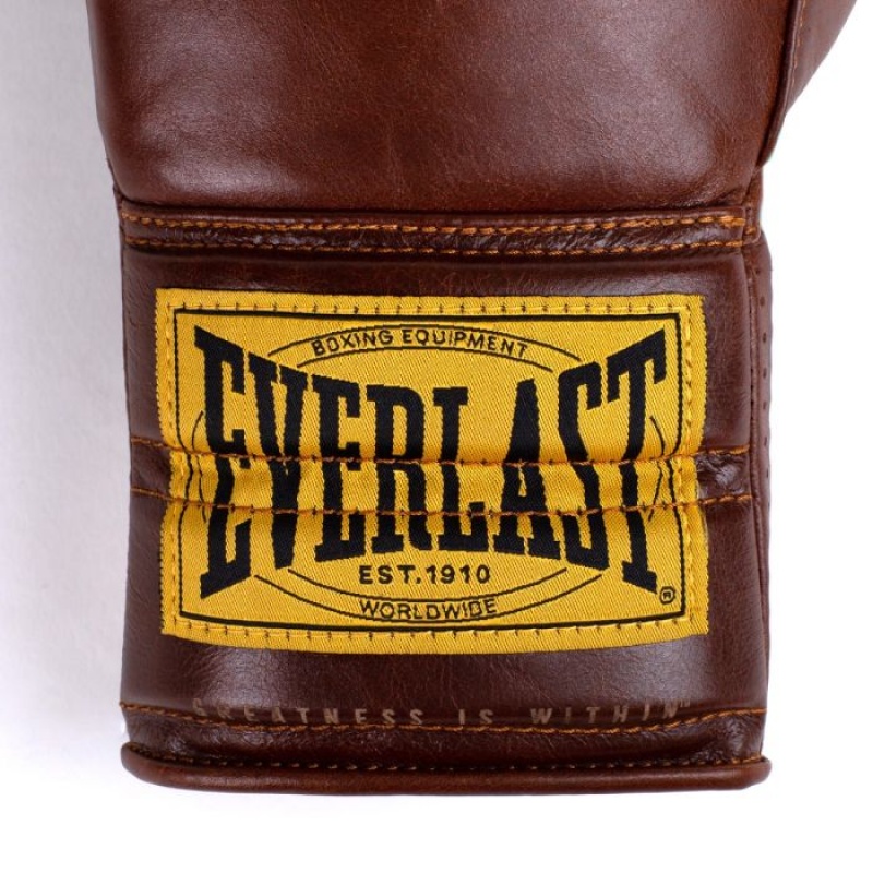 Brown Everlast 1910 Pro Sparring Laced Unisex Boxing Gloves | 20956RYCB