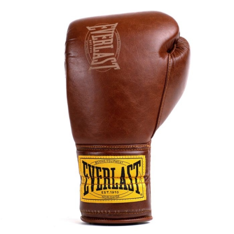 Brown Everlast 1910 Pro Sparring Laced Unisex Boxing Gloves | 20956RYCB