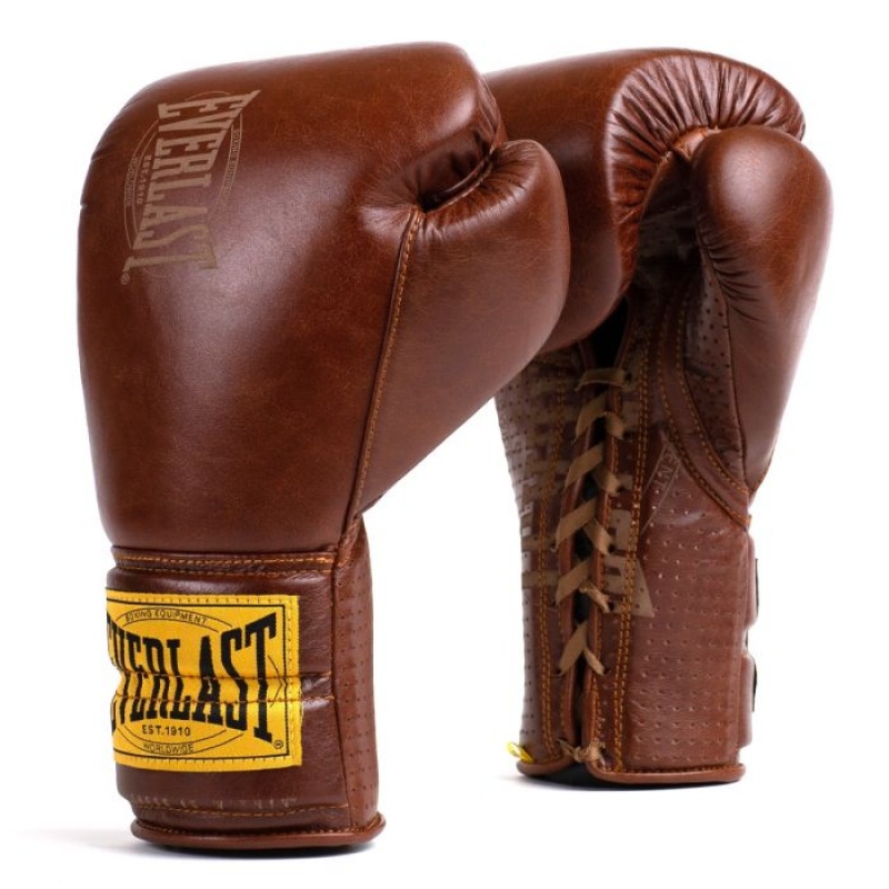 Brown Everlast 1910 Pro Sparring Laced Unisex Boxing Gloves | 20956RYCB