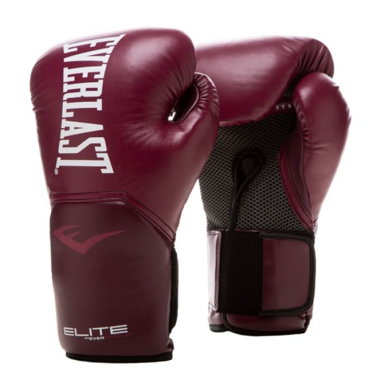 Dark Red Everlast Elite Unisex Training Gloves | 48501IDTY