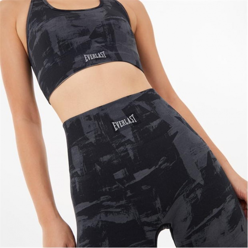 Geo Camo Print Everlast SLess Women's Legging | 40782XEYZ