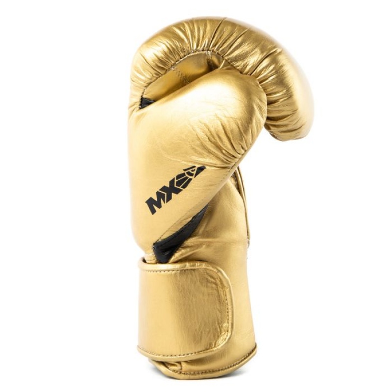 Gold Everlast Limited Edition MX2 Pro Hook and Loop Unisex Boxing Gloves | 63219CHGY