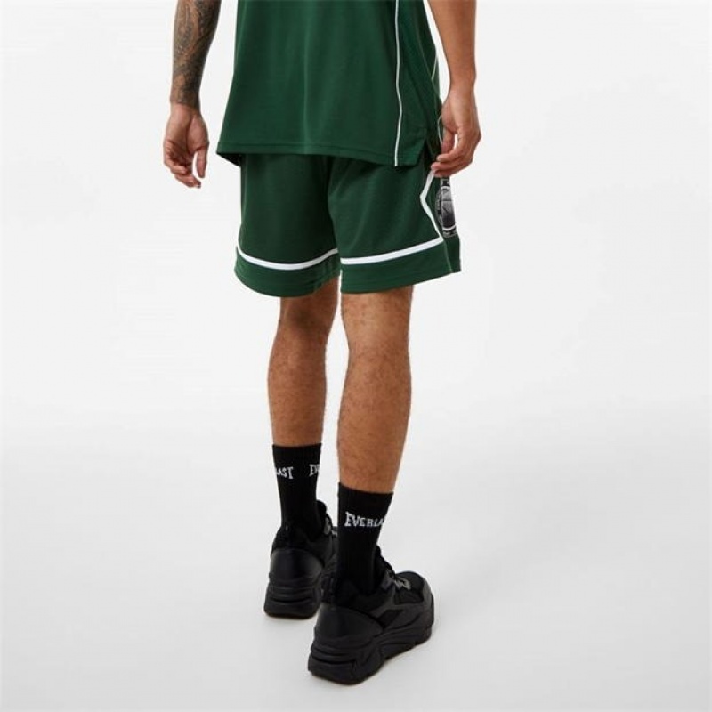 Green Everlast Basketball Panel Men's Shorts | 86920RYXP