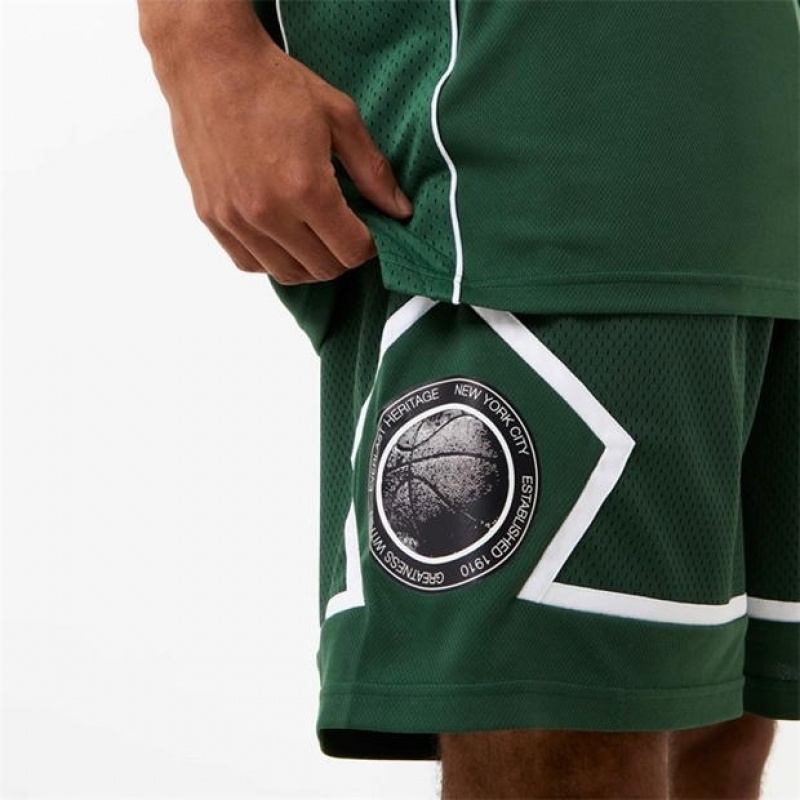 Green Everlast Basketball Panel Men's Shorts | 86920RYXP