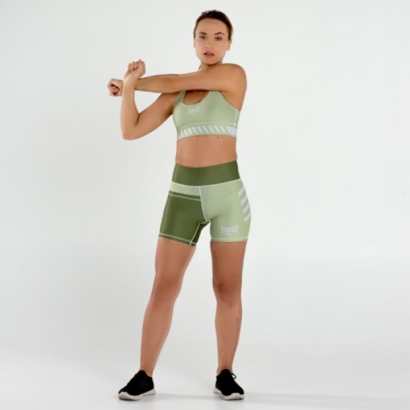 Green Everlast Colorplay Women's Sports Bra | 18930AZWT