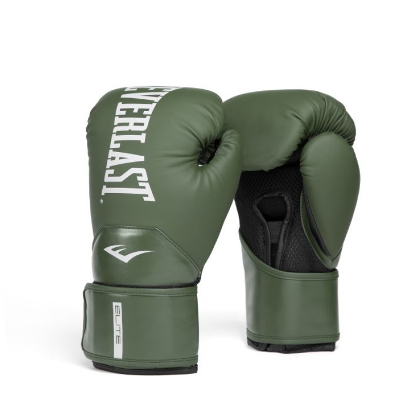 Green Everlast Elite 2 Unisex Boxing Gloves | 75921HQPS