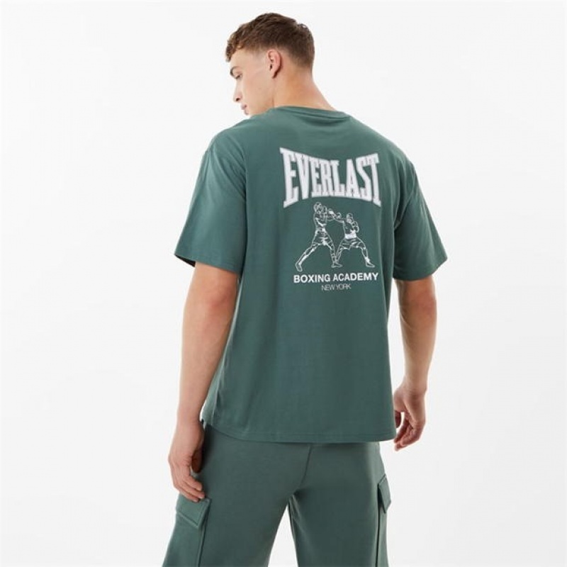 Green Everlast Everlast Boxing Club Men's T-Shirt | 41729KGFE