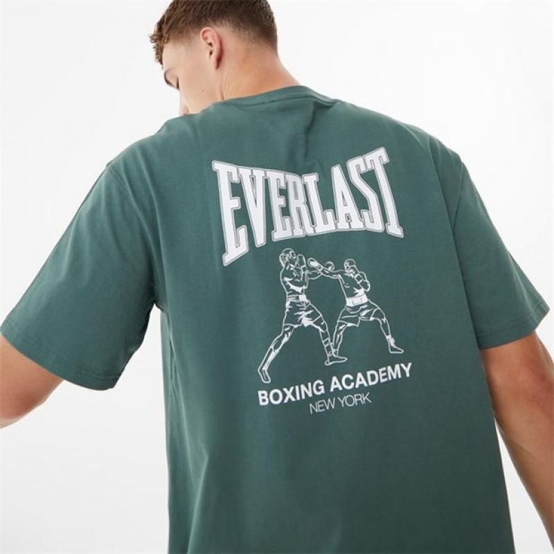 Green Everlast Everlast Boxing Club Men's T-Shirt | 41729KGFE