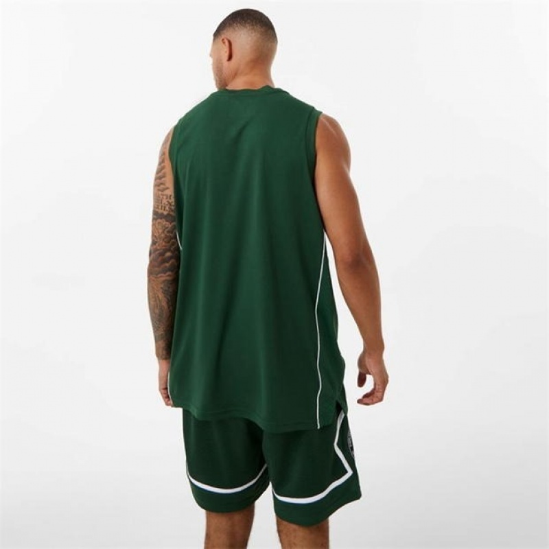 Green Everlast Panel Men's Baketball Jersey | 38462IHWM