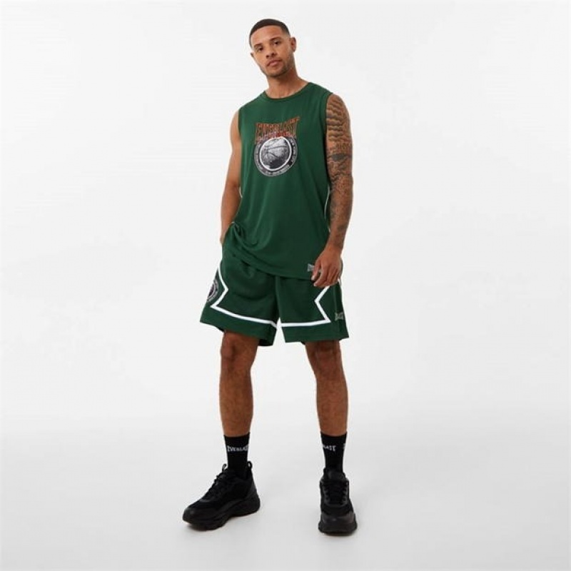 Green Everlast Panel Men's Baketball Jersey | 38462IHWM