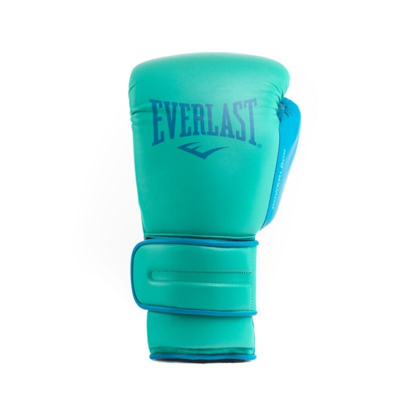 Green Everlast Powerlock2 Pro Hook & Loop Unisex Training Gloves | 24509TUQP