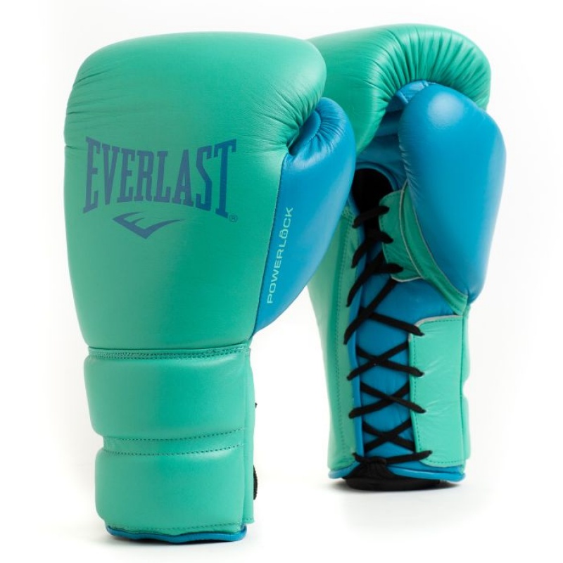 Green Everlast Powerlock2 Pro Laced Training Unisex Boxing Gloves | 45128ZSPG