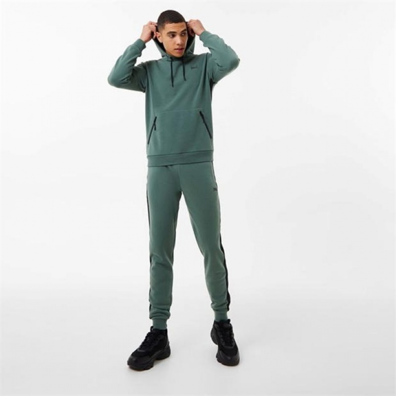 Green Everlast Premium Closed Hem Men's Sweatpants & Joggers | 87502SVLO