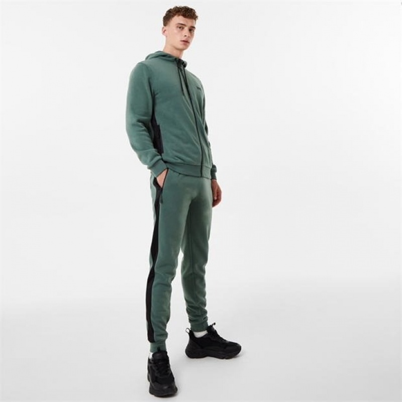 Green Everlast Premium Zip Through Men's Hoodie | 39674XTYP