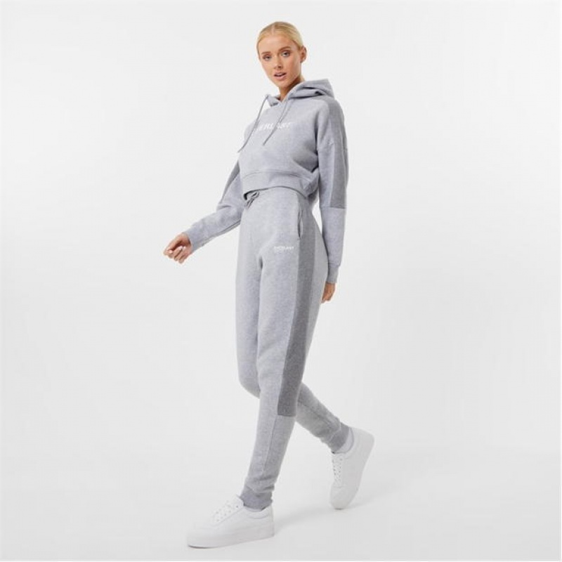 Grey Everlast Block Zip Women's Sweatpants & Joggers | 25817HGVL