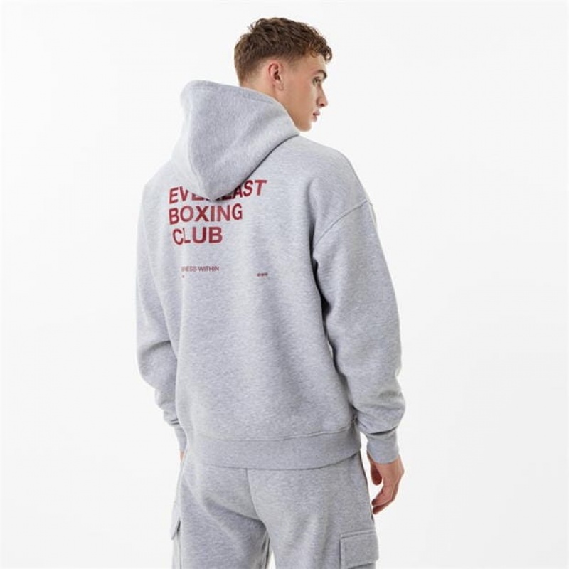 Grey Everlast Boxing Club Men's Hoodie | 35671JWQG