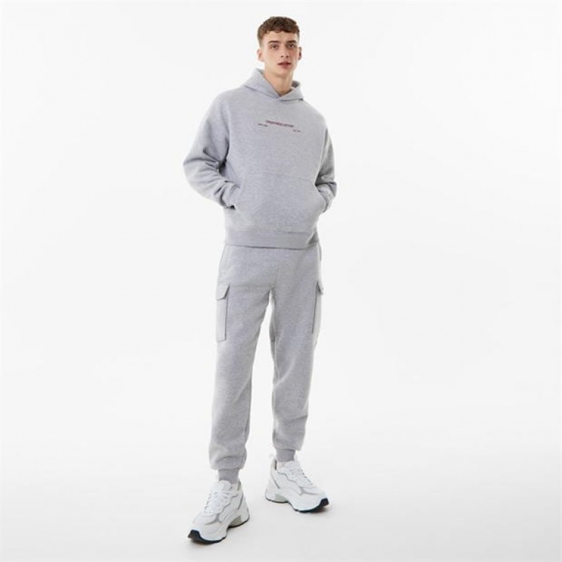 Grey Everlast Boxing Club Men's Hoodie | 35671JWQG