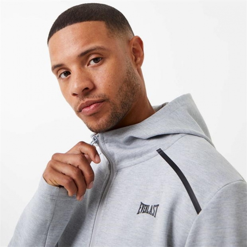 Grey Everlast Elevated Zip Through Men's Hoodie | 26317COSU