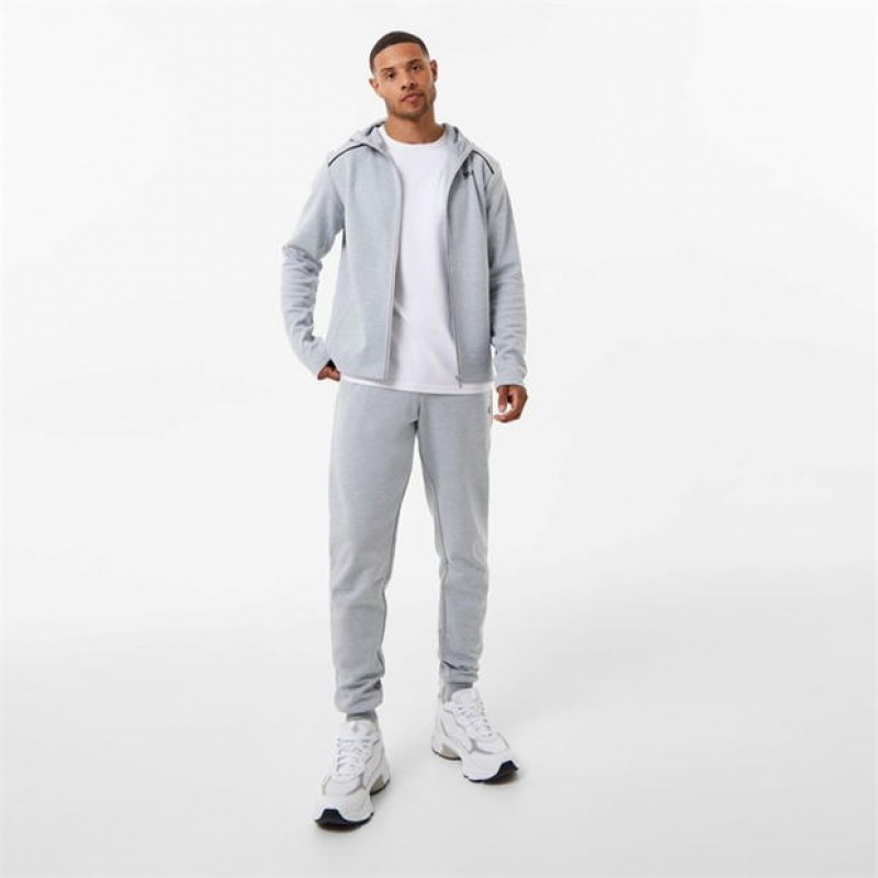 Grey Everlast Elevated Zip Through Men's Hoodie | 26317COSU