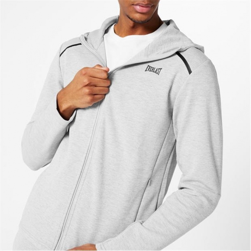 Grey Everlast Elevated Zip Through Men's Hoodie | 32854OQHN