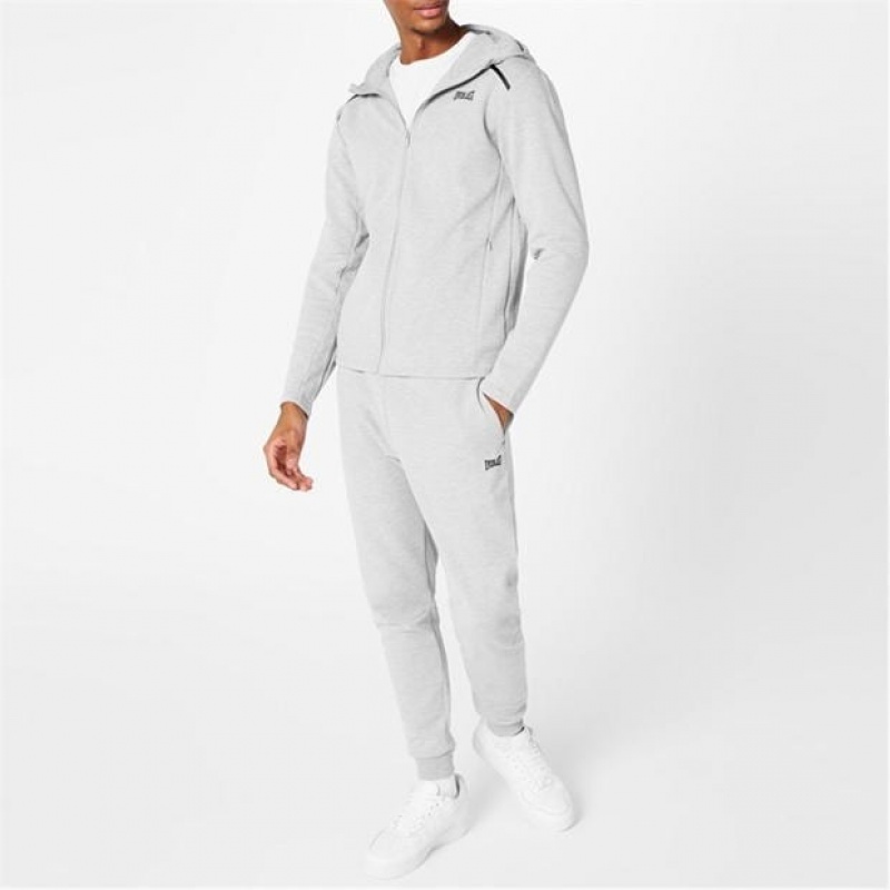 Grey Everlast Elevated Zip Through Men's Hoodie | 32854OQHN