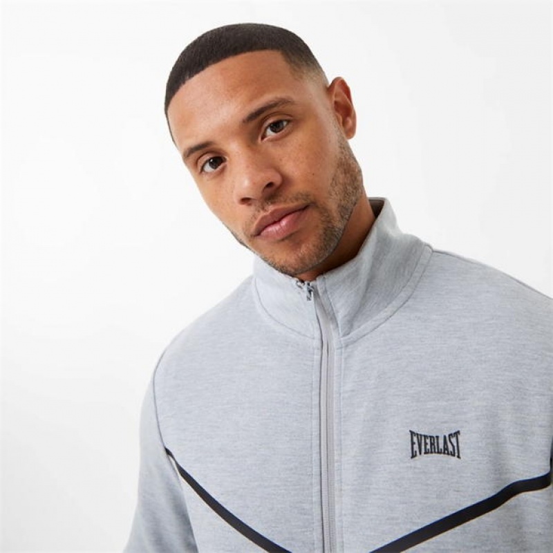 Grey Everlast Elevated Zip Through Top Men's Hoodie | 09275QZIV