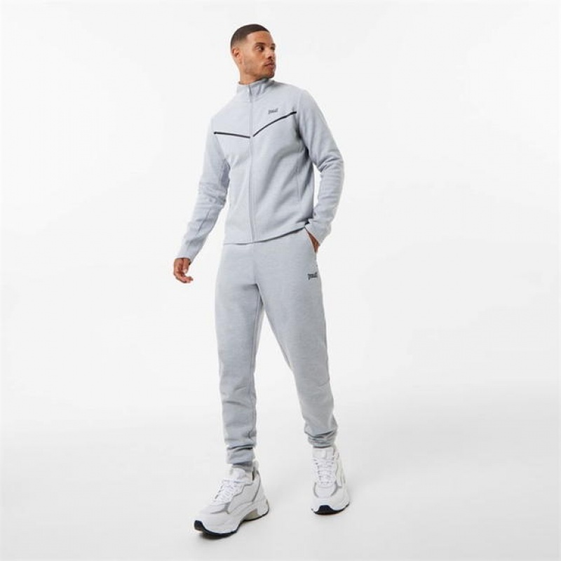 Grey Everlast Elevated Zip Through Top Men's Hoodie | 09275QZIV