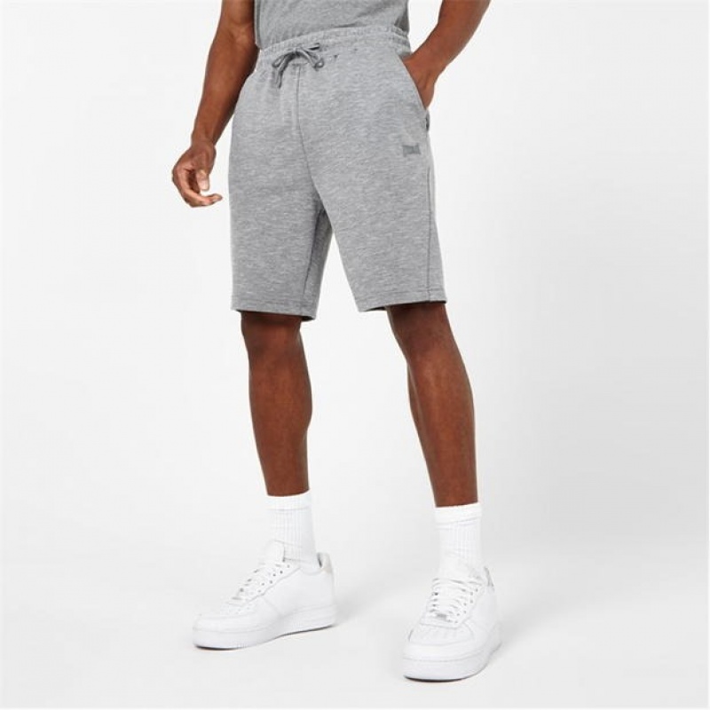 Grey Everlast Elite Fleece Men's Shorts | 31592AISV