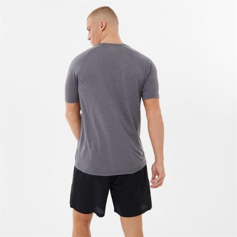 Grey Everlast Essential Poly Men's T-Shirt | 43518HUVT