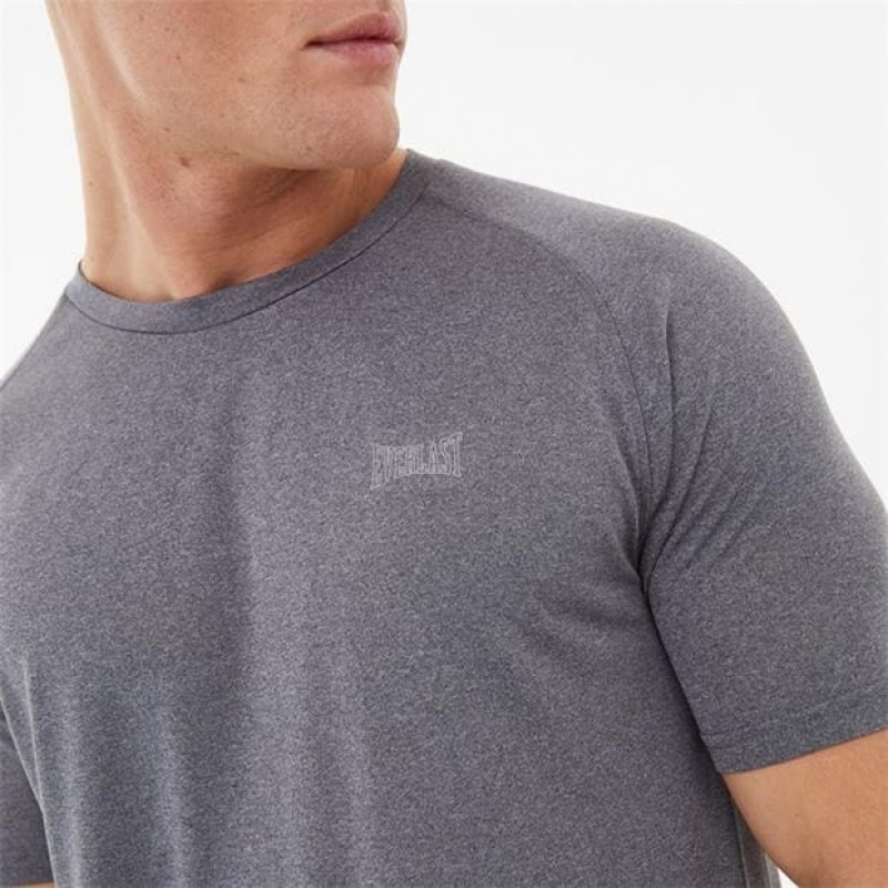 Grey Everlast Essential Poly Men's T-Shirt | 43518HUVT