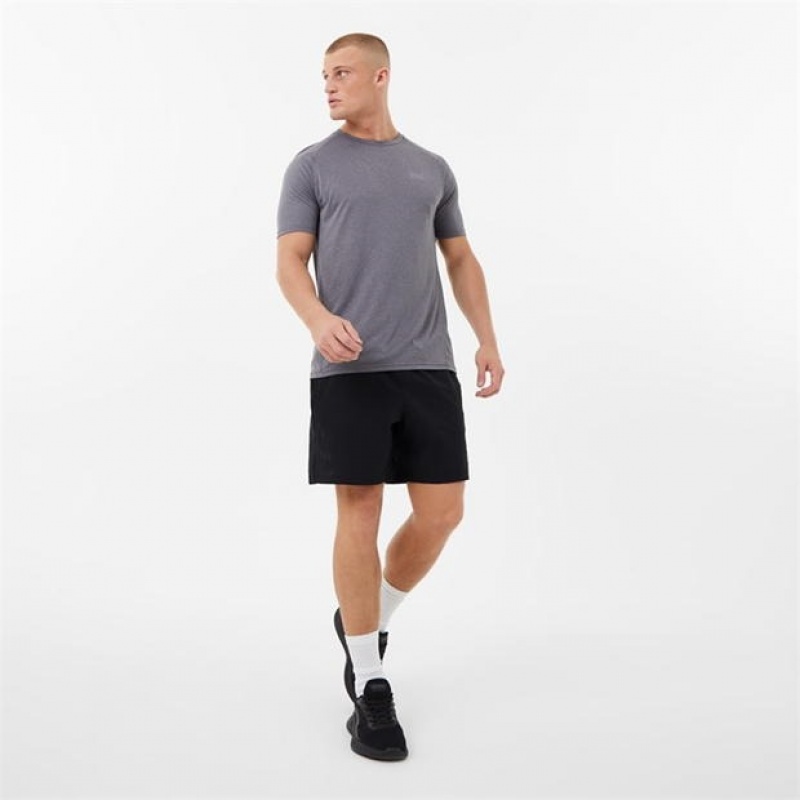 Grey Everlast Essential Poly Men's T-Shirt | 43518HUVT