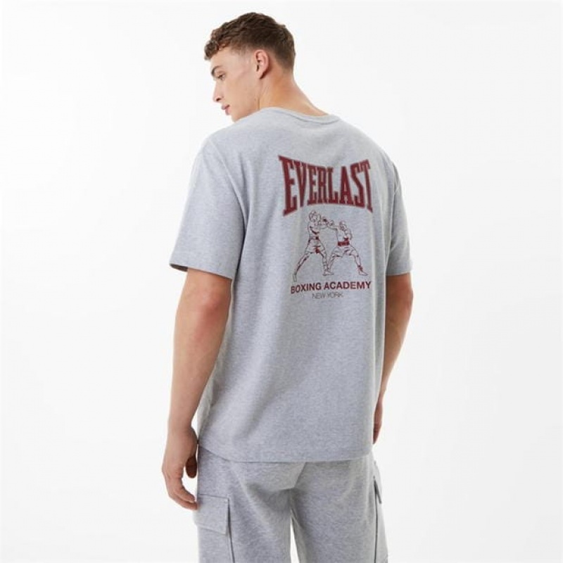 Grey Everlast Everlast Boxing Club Men's T-Shirt | 80941FZIR