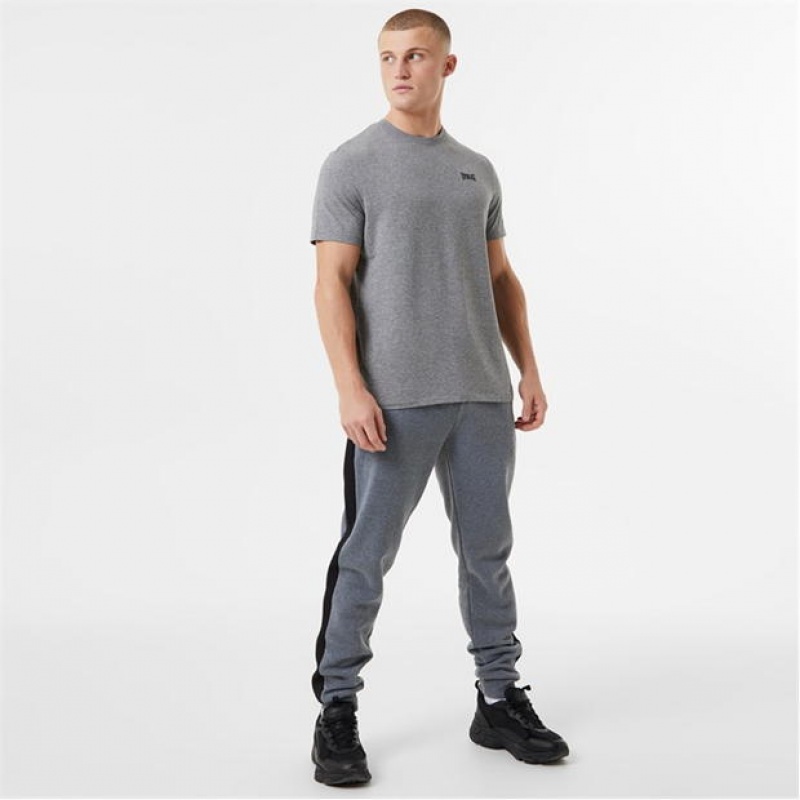 Grey Everlast Logo Men's T-Shirt | 91673SXNK