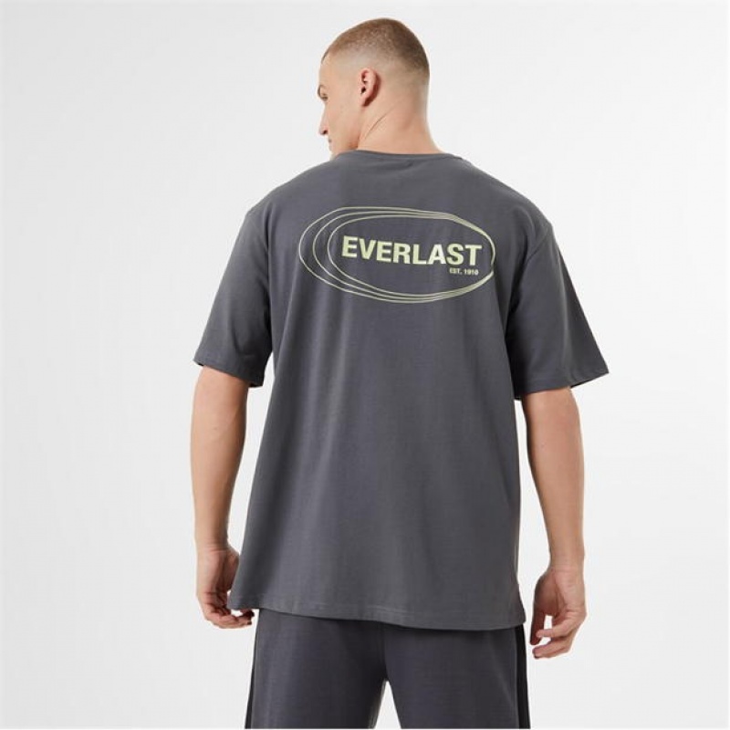 Grey Everlast Logo Pocket Men's T-Shirt | 78035FWBK