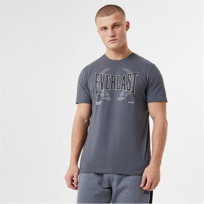 Grey Everlast MX Laurel Men\'s T-Shirt | 49710HYRS