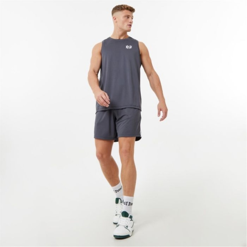 Grey Everlast Men's Baketball Jersey | 93250SJVI