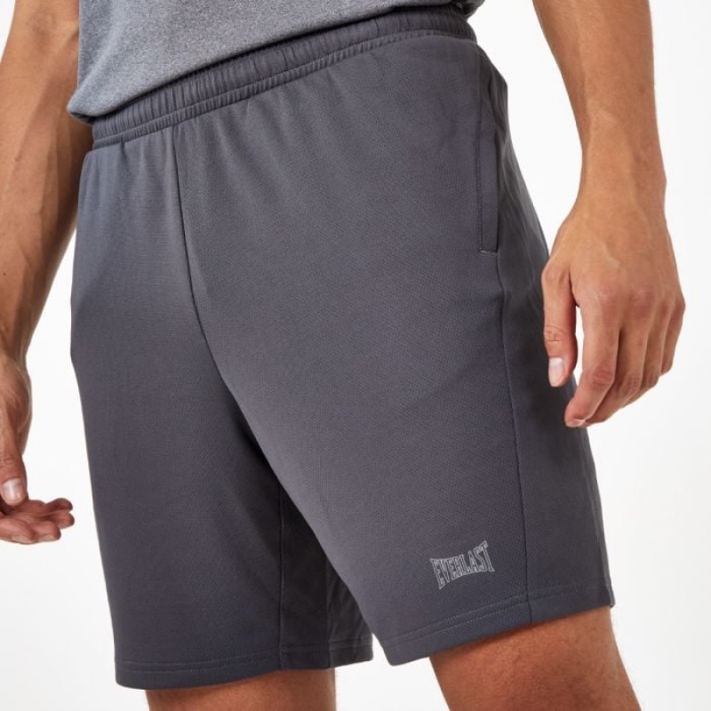 Grey Everlast Mesh Poly Men's Shorts | 29530HPXF