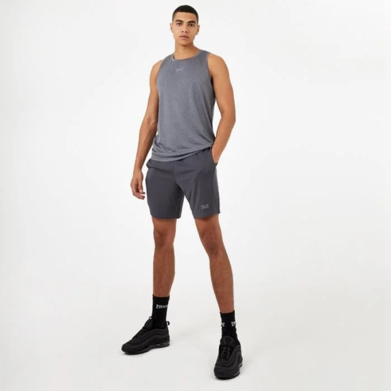 Grey Everlast Mesh Poly Men's Shorts | 29530HPXF