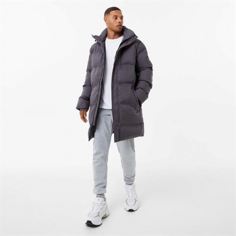 Grey Everlast Mid-Length Puffer Men's Jackets | 07961PSLU